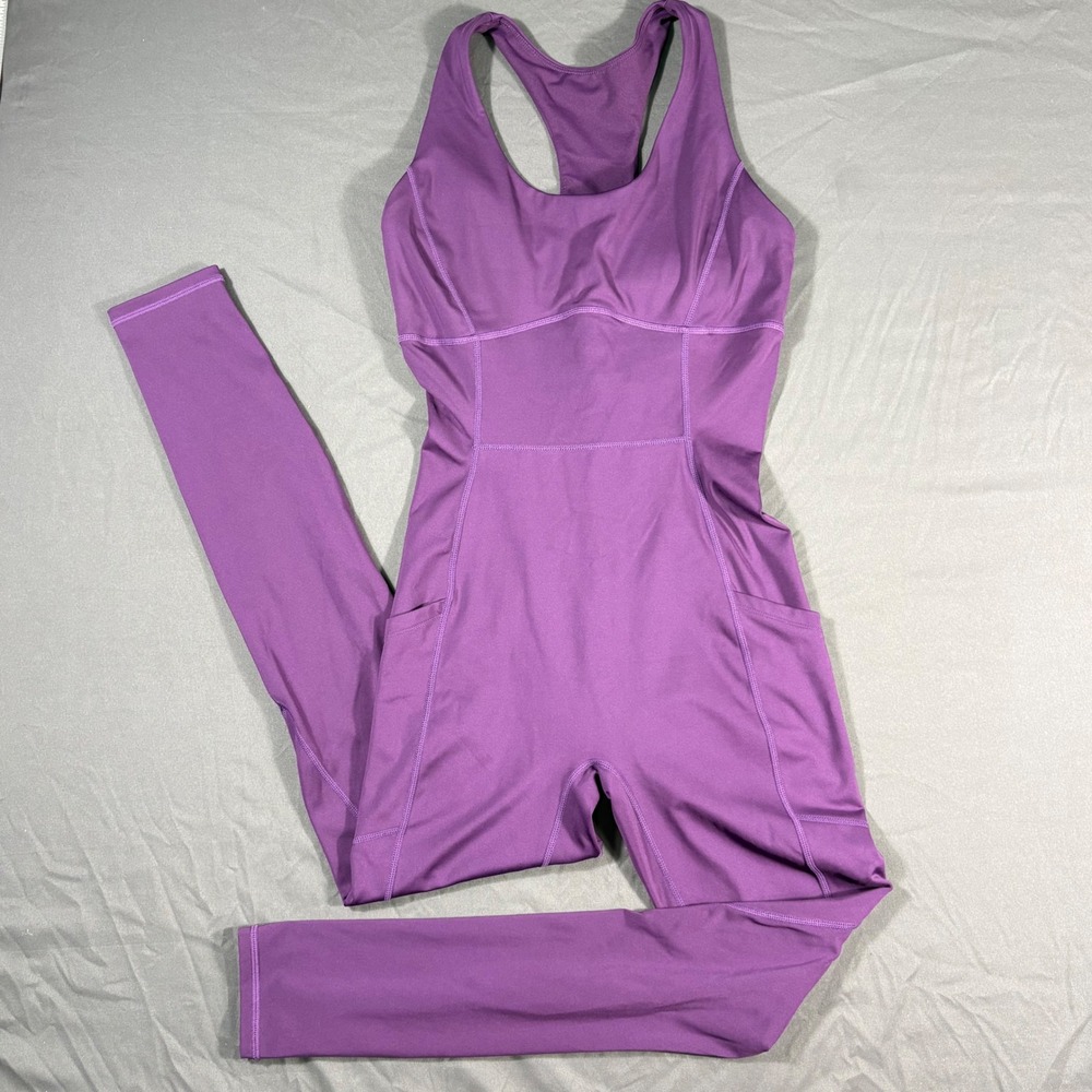 Fabletics Motion365+ Racerback Jumpsuit Medium Purple | 4 Way Stretch